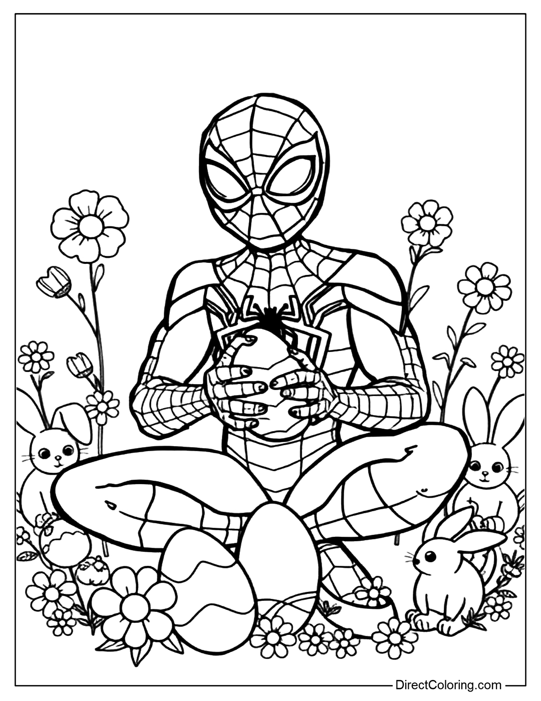 Easter Spider-Man Color Page Free